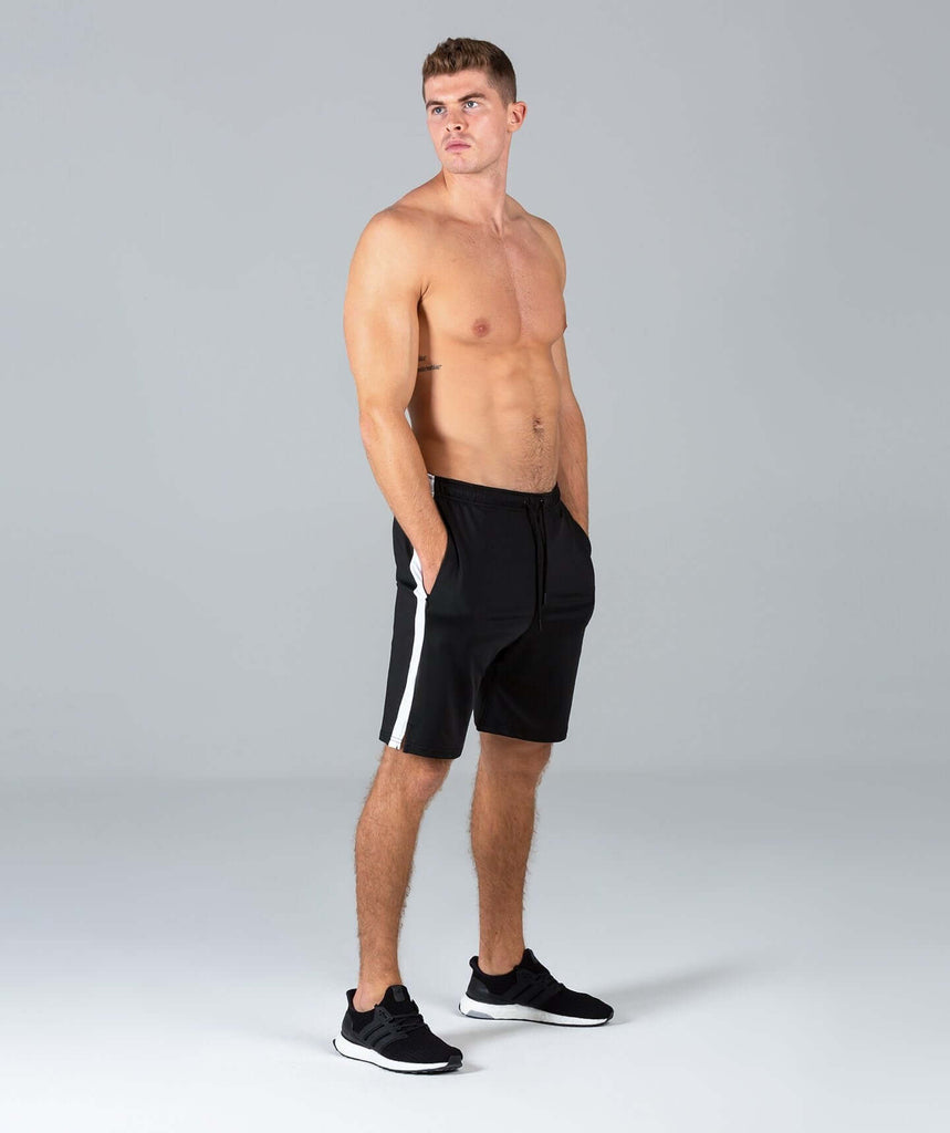 10 Inch Sports Shorts (Black/White) - Machine Fitness