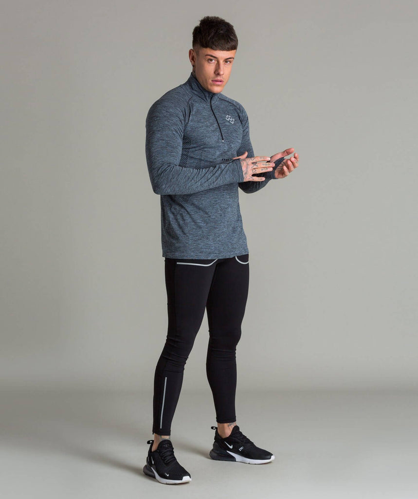 Exo-Knit 1/4 Zip Pullover (Charcoal/Black) - Machine Fitness