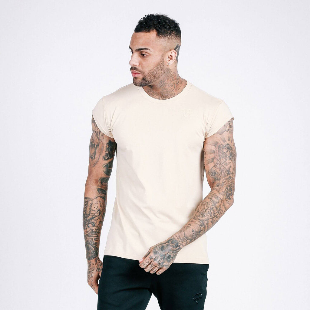 Flow Capped Sleeve T-Shirt (Off White) - Machine Fitness
