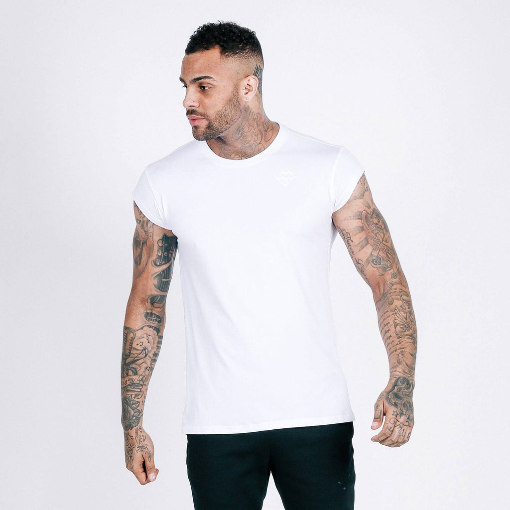 Flow Capped Sleeve T-Shirt (White) - Machine Fitness