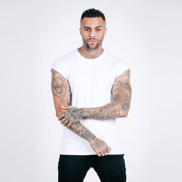 Flow Capped Sleeve T-Shirt (White) - Machine Fitness