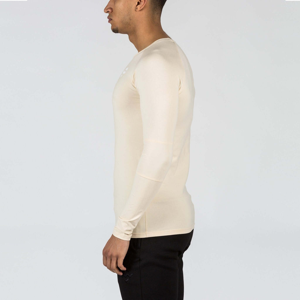 Panelled Long Sleeved Tee (Sand) - Machine Fitness