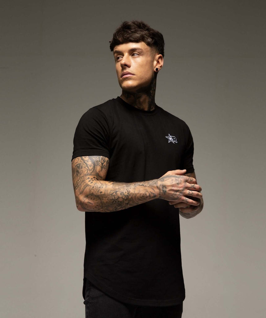 Rated Curved Hem T-Shirt (Black) - Machine Fitness