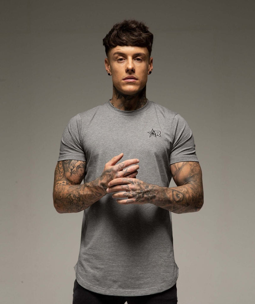 Rated Curved Hem T-Shirt (Grey) - Machine Fitness