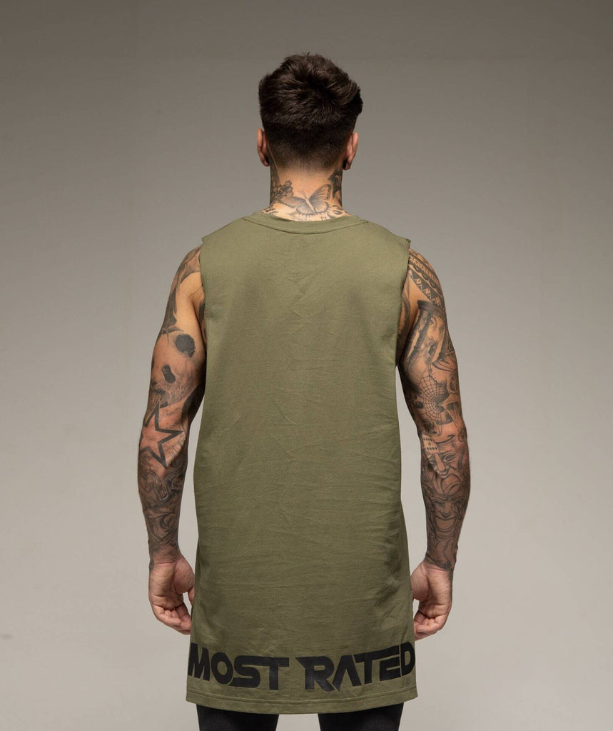 Rated Extended Cut Off (Khaki) - Machine Fitness